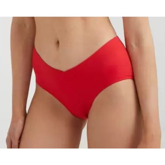 Ralph Lauren Women's Solid Red High Waisted Bikini Bottom 10 NWT - Picture 1 of 3